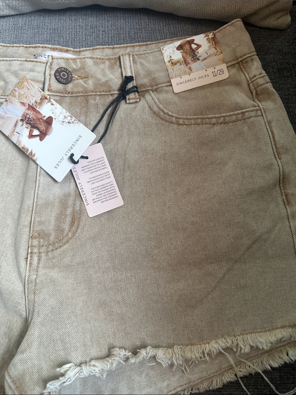 Sincerely Jules Tan Denim Jean Shorts